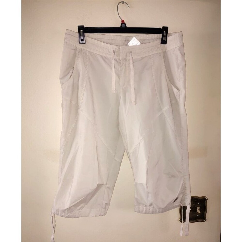 Women's Nike Sportwear Drawstrings Cropped Lightweight Beige Capri Pants Size L